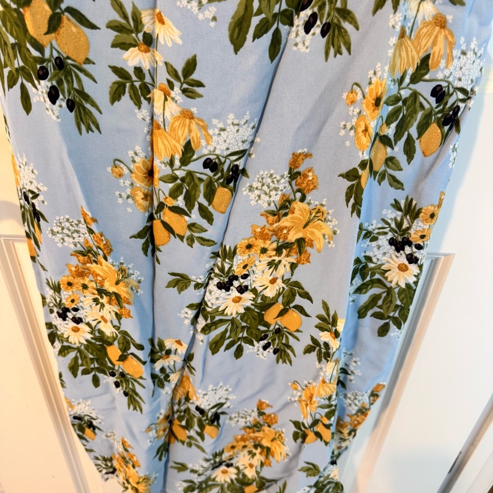 NWT Reformation Besse Dress in Amalfi Blue & Yellow | Size 12 - Picture 6 of 10